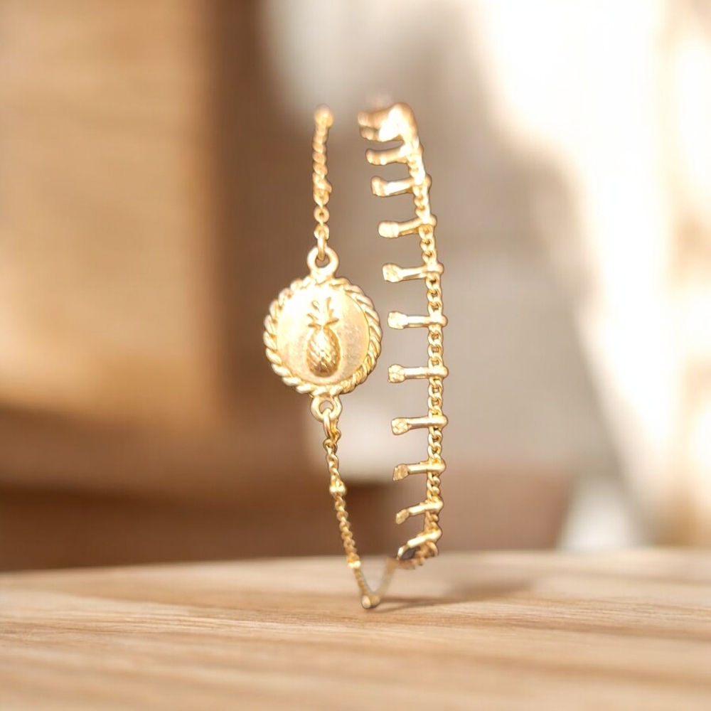 LC Lauren Conrad Gold Pineapple Bracelet
